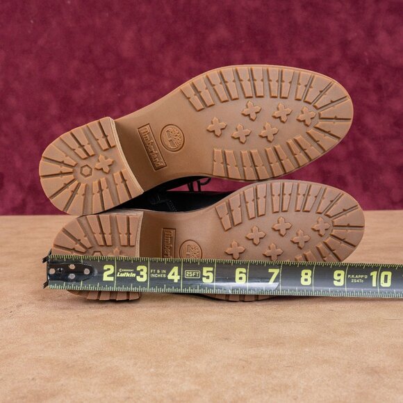 Timberland Women Sienna Black Leather Zip Lace Lug Combat Ankle Boots size 6 - Picture 5 of 8